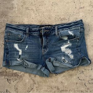 Express Low Rise Denim Shorts